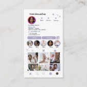 Instagram QRコードソーシャルメディアラベンダー 名刺 (正面)