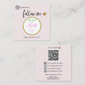 *~* INSTAGRAM ~ qrコードソーシャルメディアロゴの四角形  スクエア名刺 (正面/裏面)