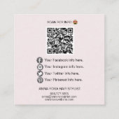 *~* INSTAGRAM ~ qrコードソーシャルメディアロゴの四角形  スクエア名刺 (裏面)