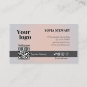Instagram Qrコードパステルモダンホログラフィはっきりしたック 名刺 (裏面)