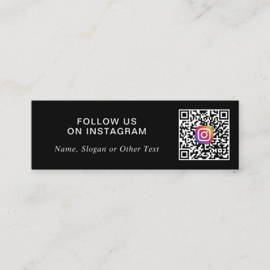 Instagram QRコードブラックプロモーション スキニー名刺 (正面)