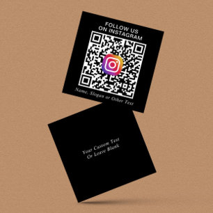 Instagram QRコードブラックプロモーション スクエア名刺