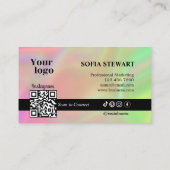 Instagram Qrコードホログラフィックエステティシャンソーシャル 名刺 (裏面)