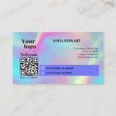 Instagram Qrコードホログラフィックソーシャルメディア後を追 名刺 (裏面)