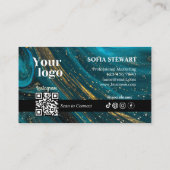 Instagram Qrコードマーブルモダンアはっきりしたゲート 名刺 (裏面)