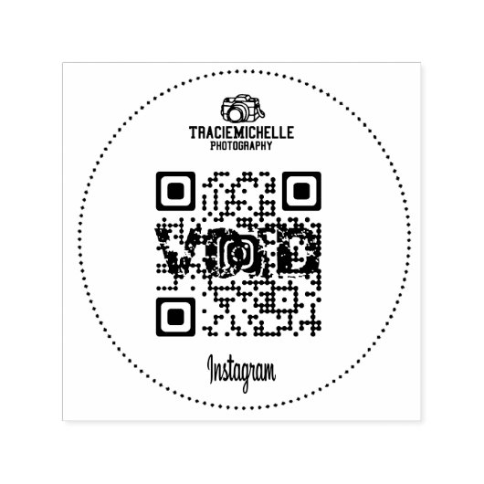 Instagram QRコード会社ロゴゴム印 セルフインキングスタンプ (デザイン)