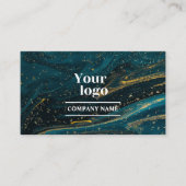 Instagram Qrコード大理石はっきりした瑪瑙金ゴールドグリッター 名刺 (正面)