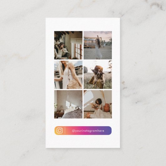Instagram QRコード7写真ソーシャルメディア 名刺 (裏面)