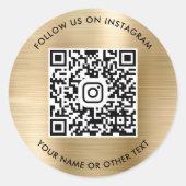 Instagram QRコード ゴールド ラウンドシール (正面)