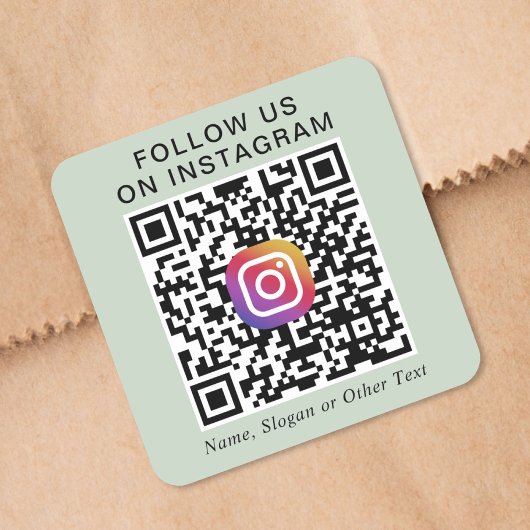 Instagram QRコード ステッカー Sage Green プロモーション
