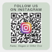 Instagram QRコード ステッカー Sage Green プロモーション (正面)