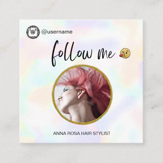 *~* INSTAGRAM qrコード-ソーシャルメディアアイコン四角形 スクエア名刺 (正面)