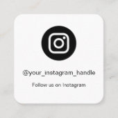 Instagram QRコード | ソーシャルメディアフォローカード スクエア名刺 (正面)