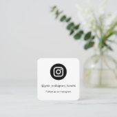 Instagram QRコード | ソーシャルメディアフォローカード スクエア名刺 (スタンド正面)