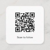 Instagram QRコード | ソーシャルメディアフォローカード スクエア名刺 (裏面)