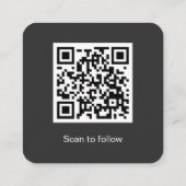 Instagram QRコード フォロー | カスタムソーシャルメディア スクエア名刺 (裏面)