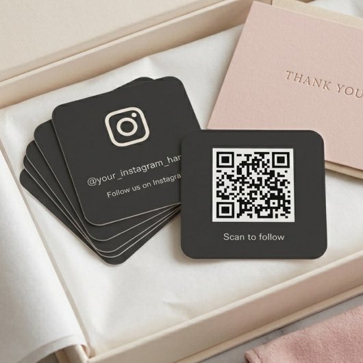 Instagram QRコード フォロー | カスタムソーシャルメディア スクエア名刺