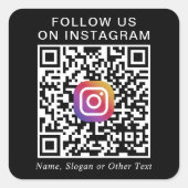 Instagram QRコード ブラック スクエアシール (正面)