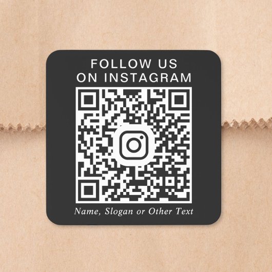 Instagram QRコード ブラック スクエアシール