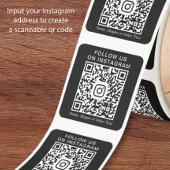 Instagram QRコード ブラック スクエアシール
