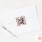 Instagram QRコード ローズゴールド スクエアシール (封筒)