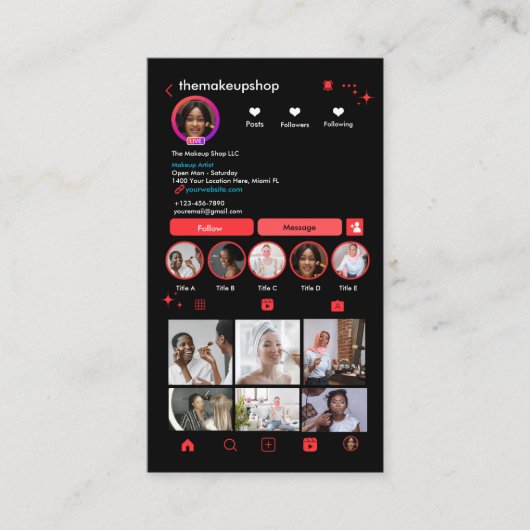 Instagram QRコード 名刺 (正面)