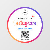Instagram QRコードus後を追ビジネスロゴシンプル ウィンドウサイン (シート)
