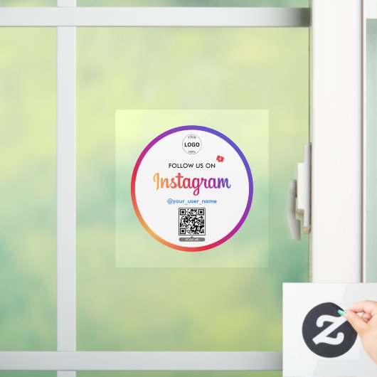 Instagram QRコードus後を追ビジネスロゴシンプル ウィンドウサイン (ホーム)