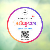 Instagram QRコードus後を追ビジネスロゴシンプル ウィンドウサイン (シート3)