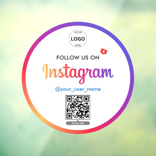 Instagram QRコードus後を追ビジネスロゴシンプル ウィンドウサイン (シート3)