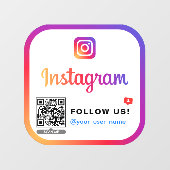 Instagram QRコードus後を追ビジネスロゴシンプル ウィンドウサイン (シート)