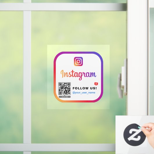 Instagram QRコードus後を追ビジネスロゴシンプル ウィンドウサイン (ホーム)