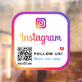 Instagram QRコードus後を追ビジネスロゴシンプル ウィンドウサイン (シート2)