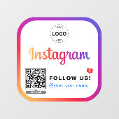 Instagram QRコードus後を追ビジネスロゴシンプル ウィンドウサイン (シート)