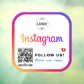 Instagram QRコードus後を追ビジネスロゴシンプル ウィンドウサイン (シート3)