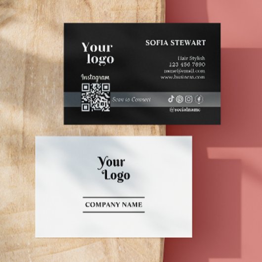 Instagram Qrコーモダンドはっきりした白黒 名刺