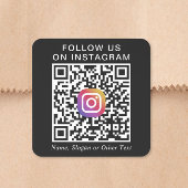 Instagram QR Code Black スクエアシール