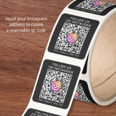 Instagram QR Code Black スクエアシール
