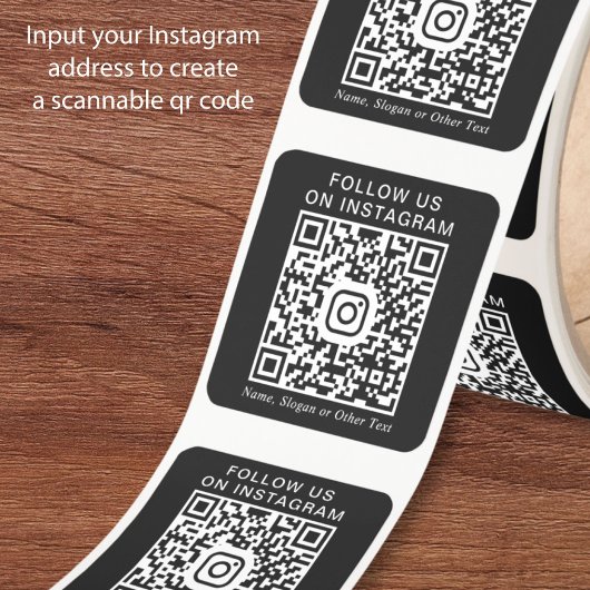 Instagram QR Code Black スクエアシール