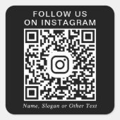 Instagram QR Code Black スクエアシール (正面)