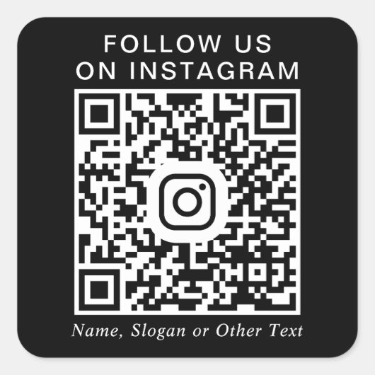 Instagram QR Code Black スクエアシール (正面)