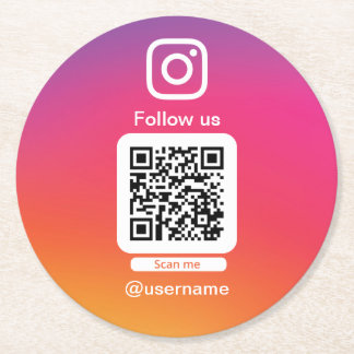 Instagram qr code paper coasters ラウンドペーパーコースター