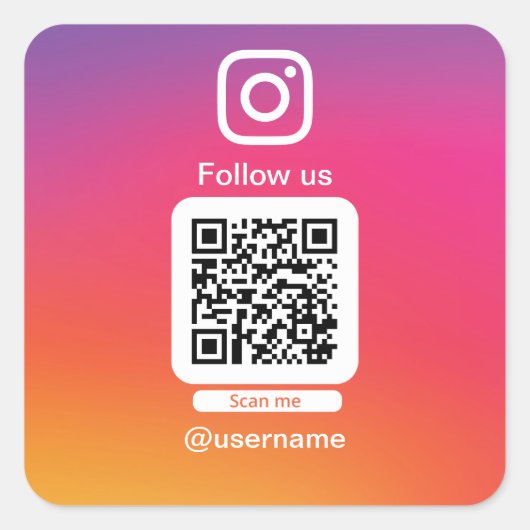 Instagram QR code sticker square スクエアシール (正面)