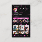 Instagram Scan to Connect美容師ピンクQR 名刺 (正面)