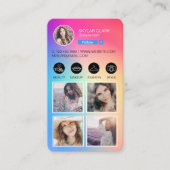 Instagram Social 後を追 Meフォトグリッドレインボー 名刺 (正面)