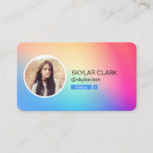 Instagram Social Me写真後を追グラデーシカラフルョン 名刺 (正面)