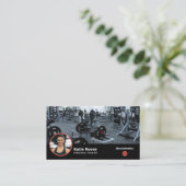 Instagram Social MediaブラックフォトQR 名刺 (スタンド正面)