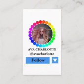 Instagram Social Mediaプロファ後を追イルフォトグリッド 名刺 (裏面)