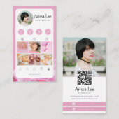Instagram Social Mediaプロフィール写真グリッド 名刺 (正面/裏面)