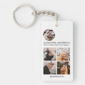 Instagram Social Mediaプロフィール写真コラージュ キーホルダー (正面)